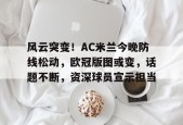 开云体育在线入口-风云突变！AC米兰今晚防线松动，欧冠版图或变，话题不断，资深球员宣示担当